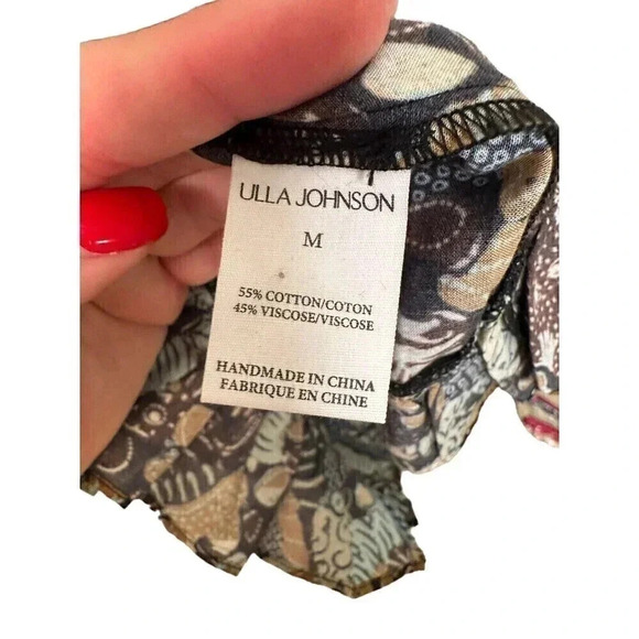 NWT Ulla Johnson TRULA Mini Cover up Dress Cotton Blend Batik Size Medium New - Picture 10 of 11